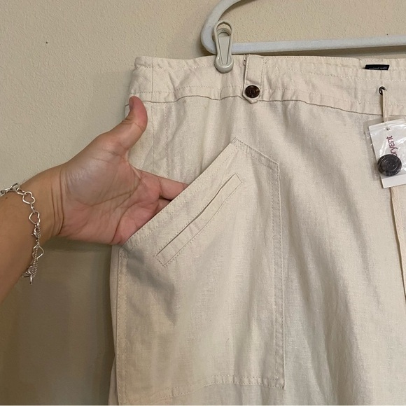 Lane Bryant Linen SZ 26 Totally Cropped Pants Cargo Pockets NEW - Picture 5 of 15